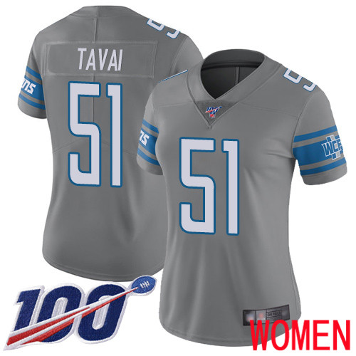 Detroit Lions Limited Steel Women Jahlani Tavai Jersey NFL Football #51 100th Season Rush Vapor Untouchable